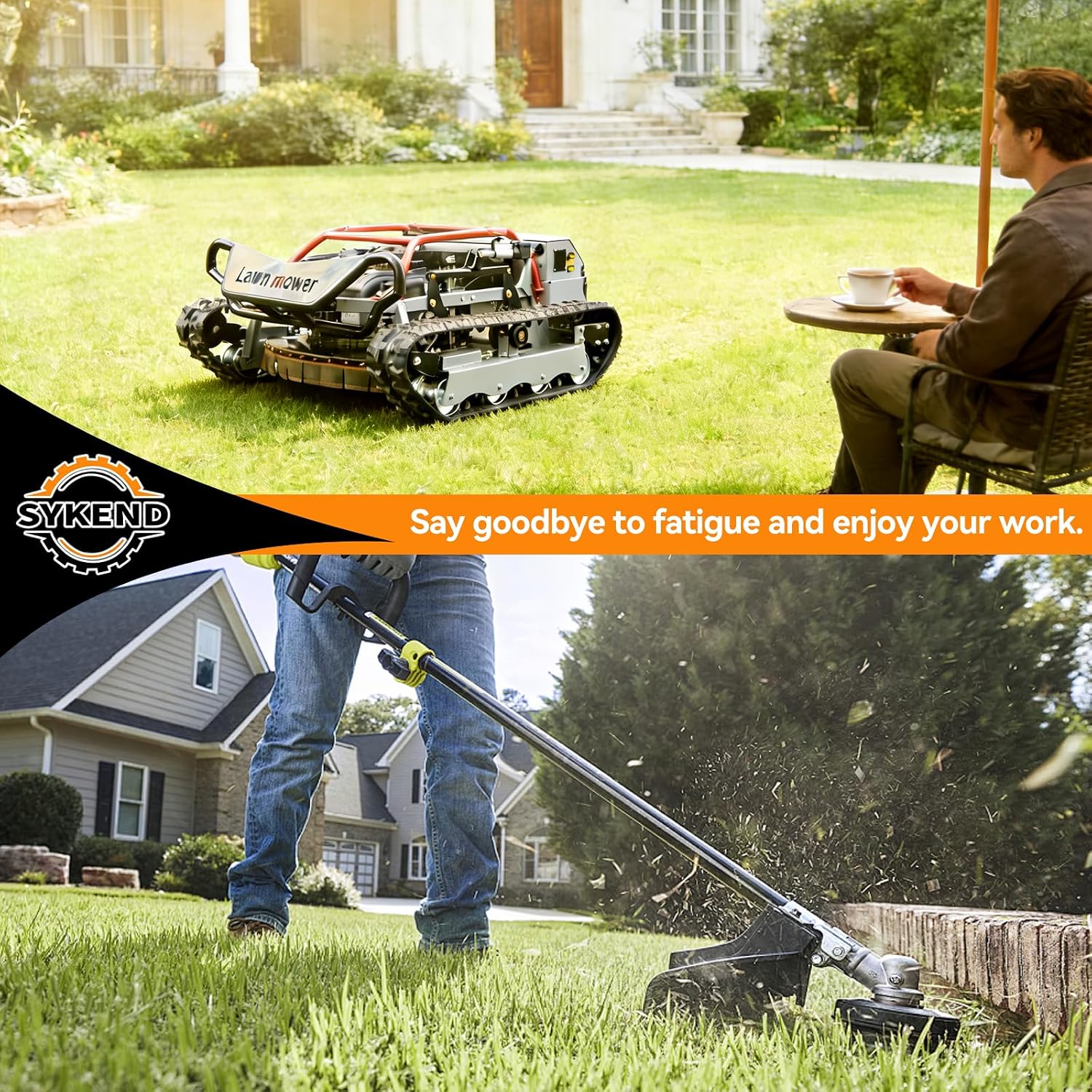 Remote-Controlled Robotic Lawnmower with a Powerful 22hp Brand Engine, Capable of Climbing Slopes up to 65°, and Featuring a High-Power 48v Brushless Motor Suitable for All Terrains