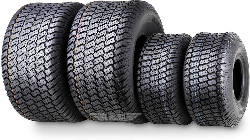 WANDA (Set 4) 15X6-6 & 20X8-8 Lawn Mower Tractor Cart Turf Tires 4 Ply-13016/13035