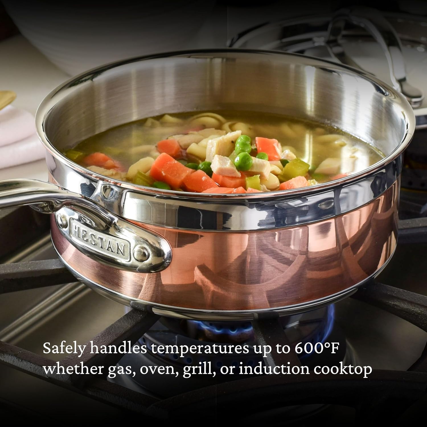 Hestan - CopperBond Collection - 100% Pure Copper Sauce Pan, Induction Cooktop Compatible, 2 Quart