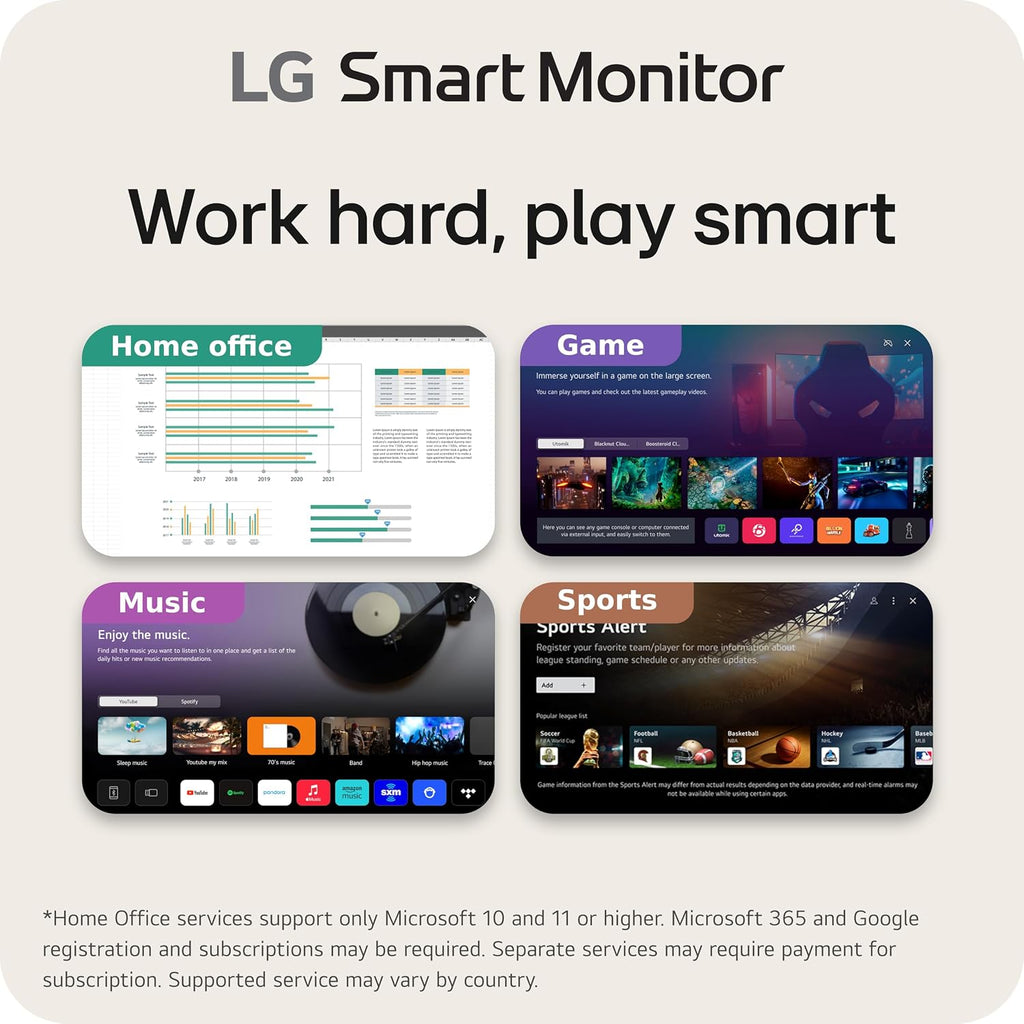 LG 32SR85U-W Smart Monitor 32-inch 4K UHD (3840x2160), IPS Display, webOS 23, USB Type-C 90W PD, Built-in FHD Webcam & Speaker, HDR 10, AirPlay 2, Screen Share, Bluetooth, White