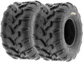 SunF Set of 2 ATV Tires 20x10.00-8, 20x10x8 Lawn Mower Off-Road Tires 6 Ply Directional Knobby Tread-A003