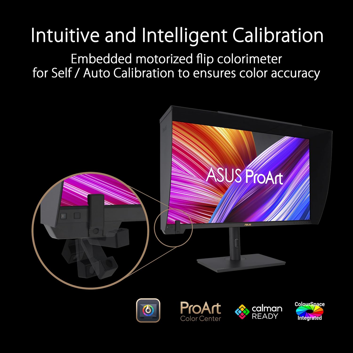 ASUS ProArt Display 32' 4K HDR Mini-LED Professional Monitor (PA32UCXR) – UHD (3840 x 2160), Built-in Motorized Colorimeter, Dolby Vision, 99% Adobe RGB, 97% DCI-P3, ΔE<1, Thunderbolt 4, 3 yr warranty