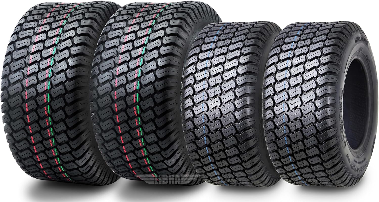WANDA 4 Pack 15x6-6 & 18x9.5-8 Ride Lawn Mower Turf Tires 4 PR