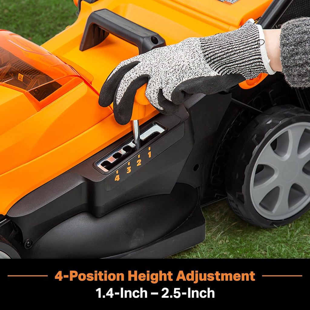 LawnMaster CLMF4815E 48V MAX 15-inch Brushless Cordless Lawn Mower with 2X24V MAX 4.0Ah Battery and a Dual Charger