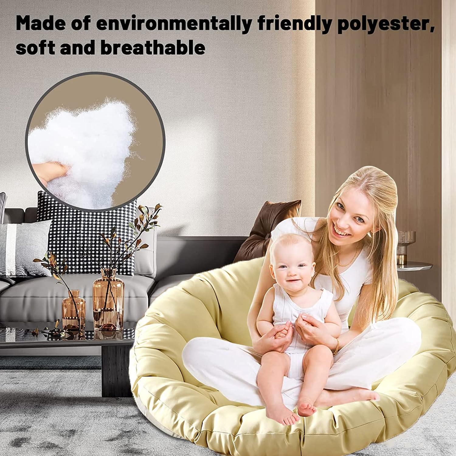 Thickened Overstuffed Round Chair Cushion Cozy Egg Chair Pad for Ultimate Comfort Indoor/Outdoor Use Ideal for Relaxation and Leisure