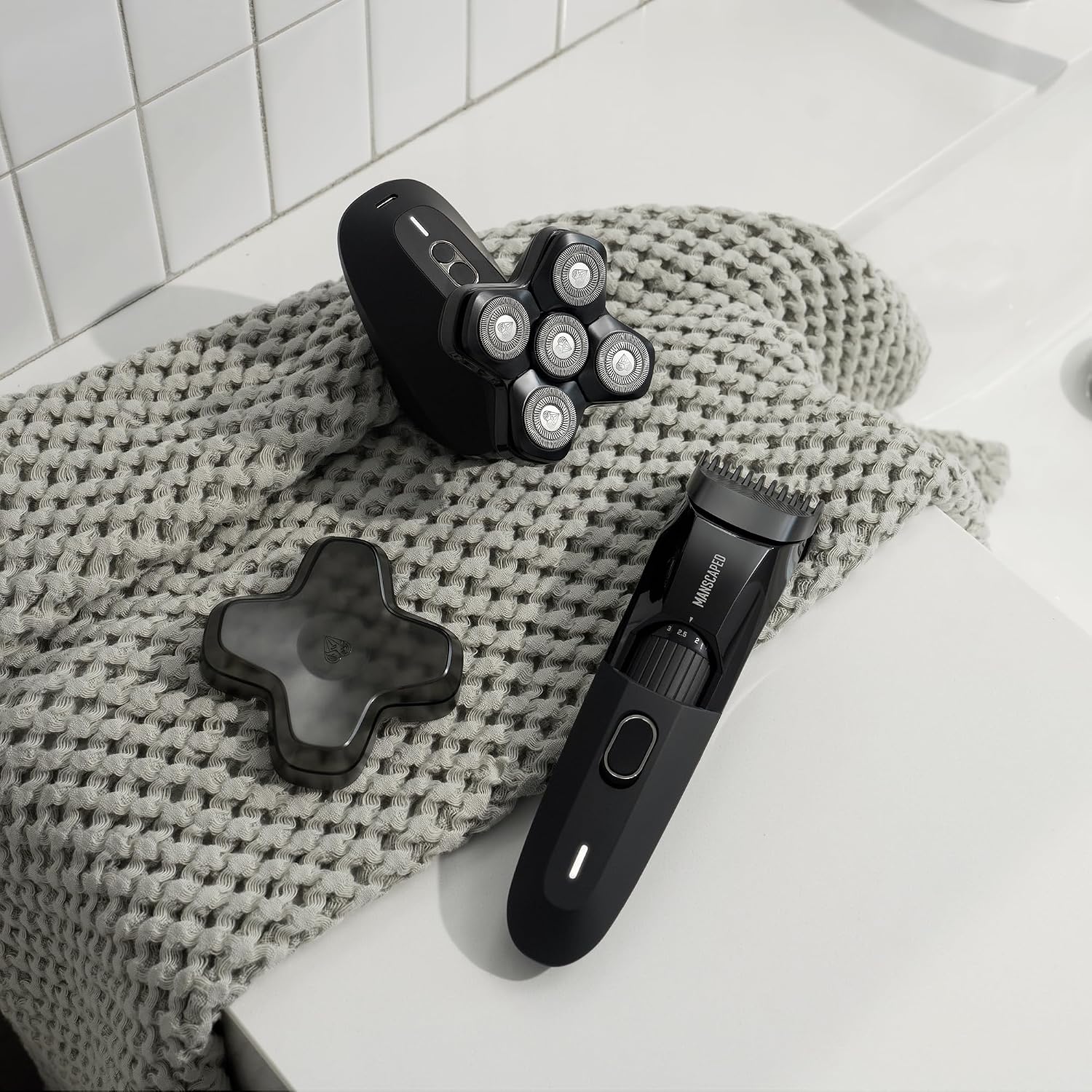 MANSCAPED® The Beard & Dome Bundle Includes: The Beard Hedger® Premium Trimmer, Adjustable Blade Length & The Dome Shaver™ PRO Head Shaver for Bald Men with SkinSafe® & FlexAdjust Technology