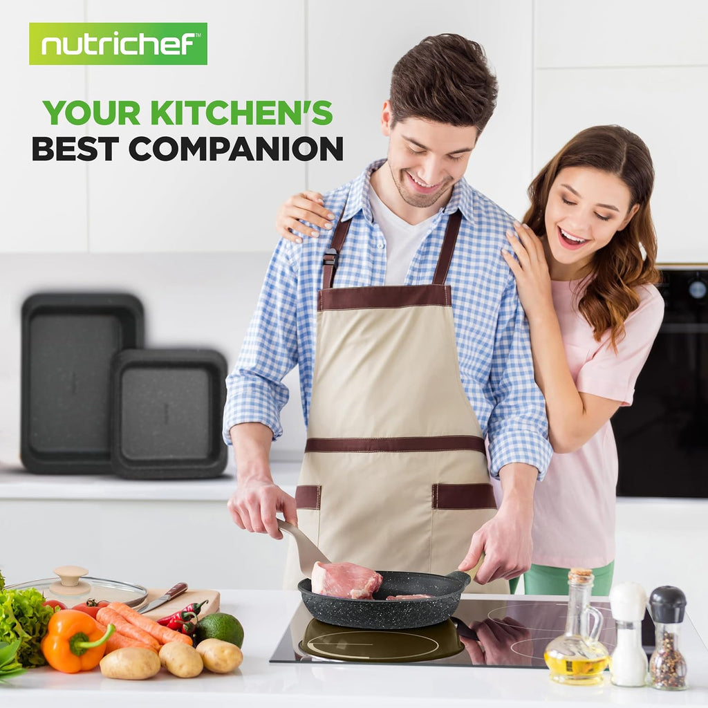 NutriChef 22‑Piece Non‑Stick Ceramic Pots and Pans Set – For All Cooktops Including Induction – PTFE & PFAS Free, Includes Bakeware & Utensils
