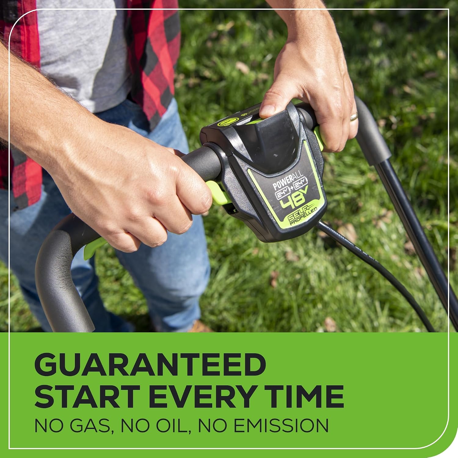 Greenworks 48V (24V x 2) 20' Brushless Cordless (Push) Lawn Mower (LED Headlight), (2) 4.0Ah Batteries and Dual Port Rapid Charger Included (200+ Compatible Tools)