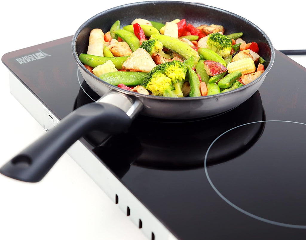 Avanti Electric Cooktop Portable Dual Burner Design with 9 Power Settings and Safety Switch, Touch Controls and Timer with Glass Surface for Easy Cleanup, 2600-Watts, Black