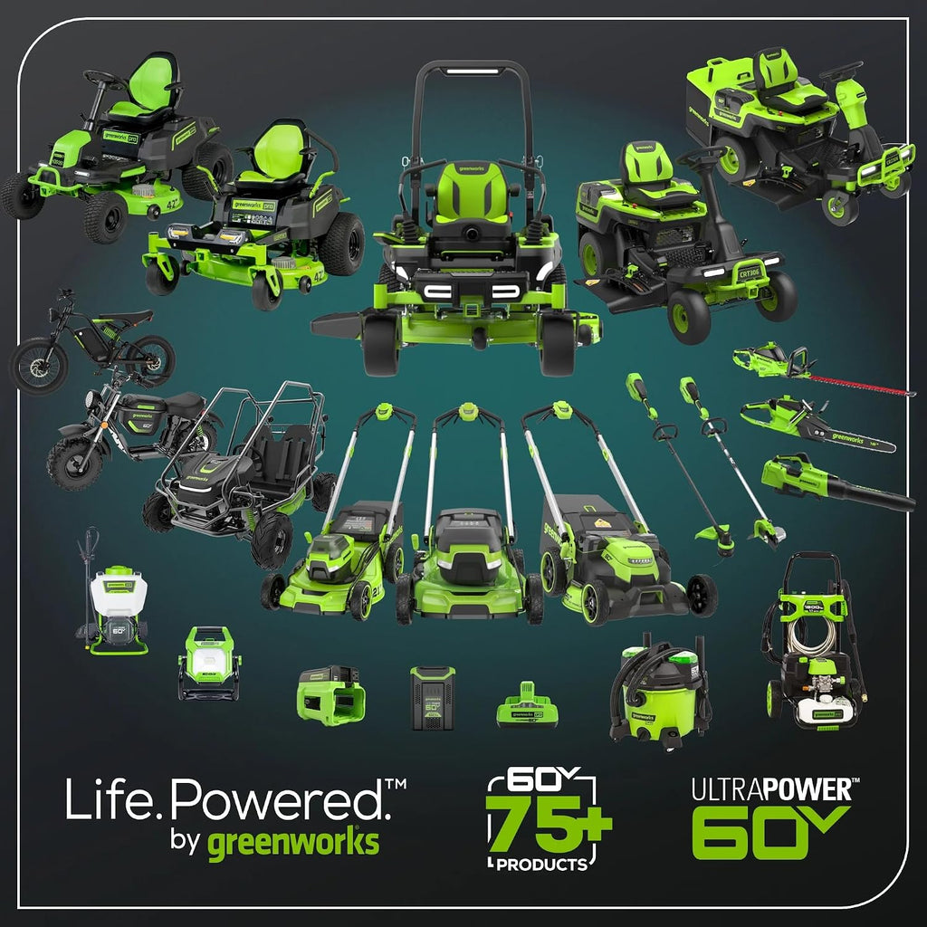 Greenworks 60V 21' Dual-Blade Self-Propelled Lawn Mower with (2) 5.0 Ah Batteries & Rapid Charger