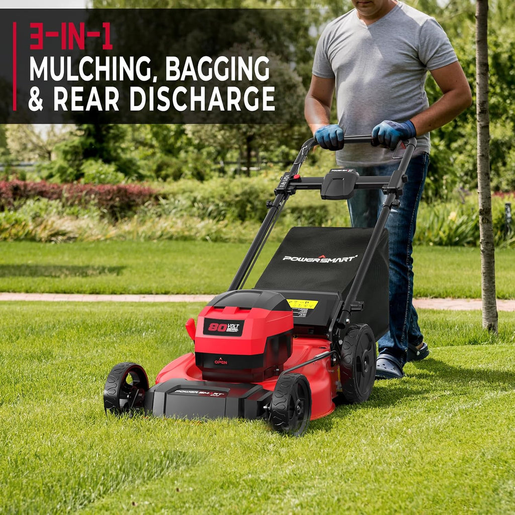 Powersmart 80V 21' Brushless Cordless Lawn Mower (Push) Battery Lawn Mower with 6.0Ah Battery and Charger 2026 Version