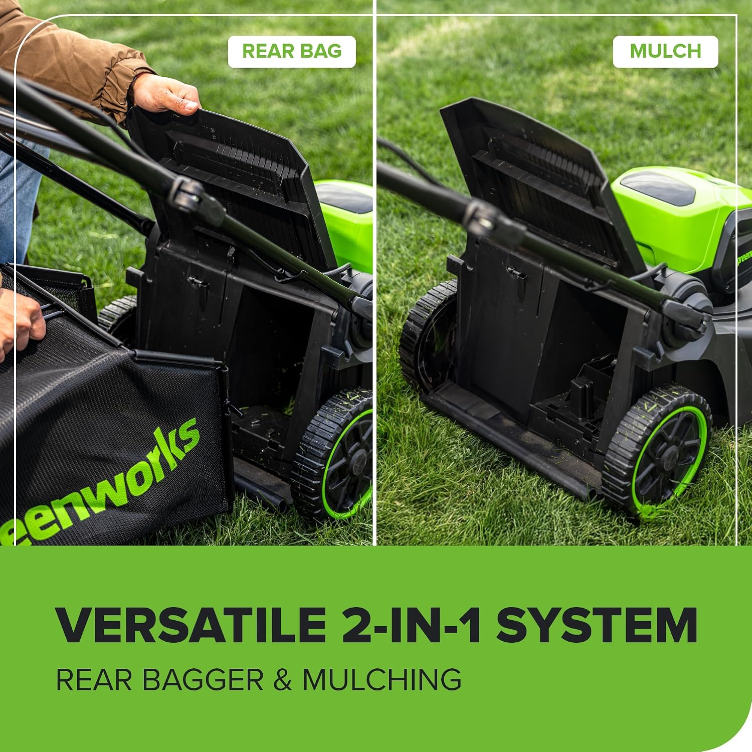 Greenworks 60V 17' Brushless (Push) Mower + 60V (610 CFM) Brushless Blower, 4.0Ah Battery and 3A Charger