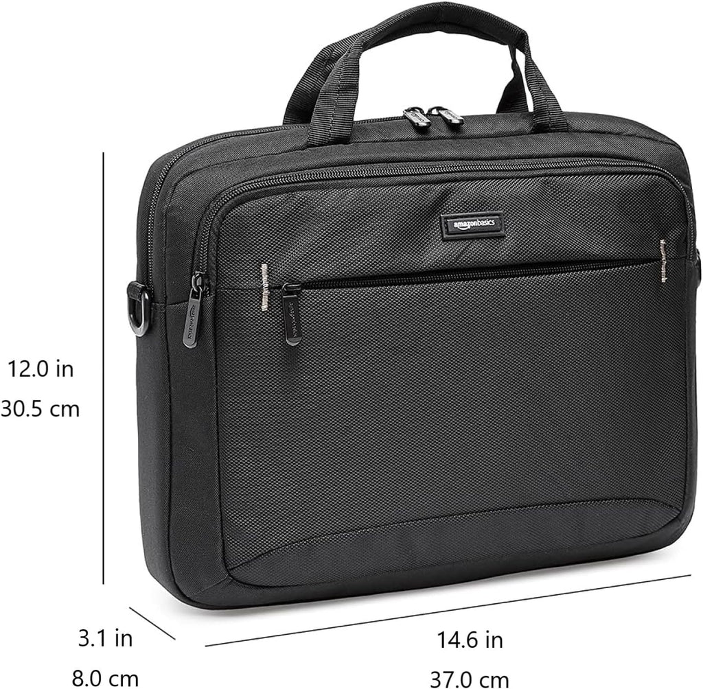 Amazon Basics Laptop Carrying Case, Black | 14 inch, Shoulder Strap, 24-pack