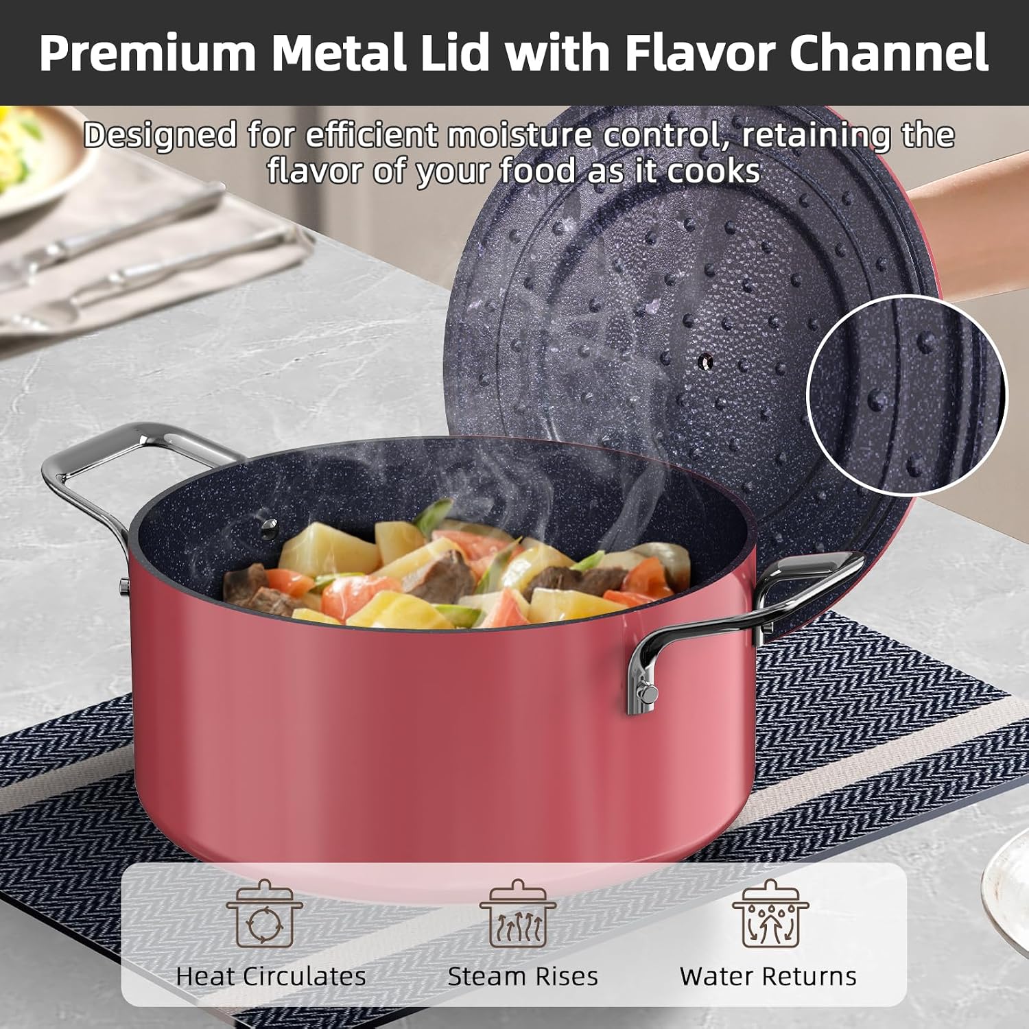 Nuwave Lux 13pc Forged Lightweight Cookware Set PFAS Free, Healthy G10 Duralon Ceramic Coating, Ultra Non-Stick, Stay-Cool Handles, Works on All Cooktops & Induction Ready