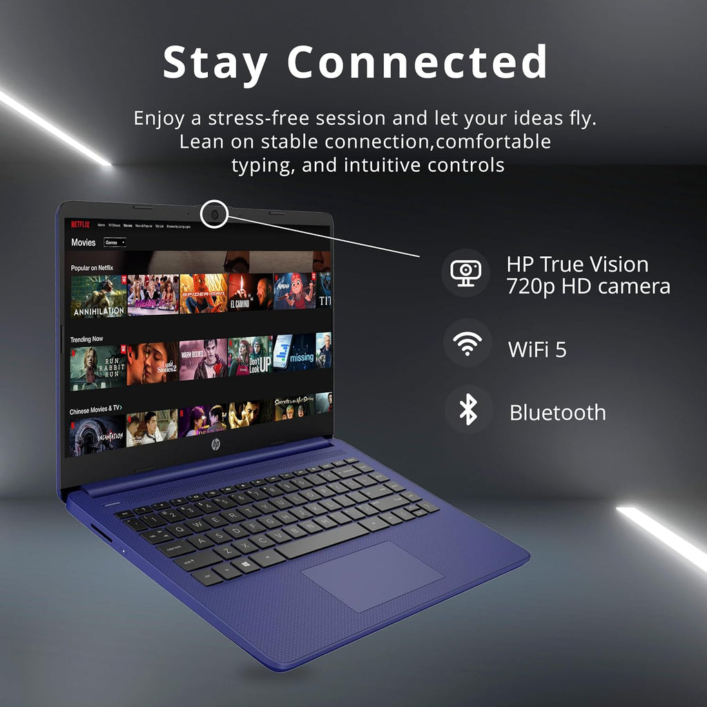 HP Stream 14″ HD Busines Laptops, Intel Celeron Processor, 8GB RAM, 1TB Storage (64GB eMMC + 1TB Docking Station Set), Intel UHD Graphics, 720p Webcam, WiFi, HDMI, Win 11, Blue