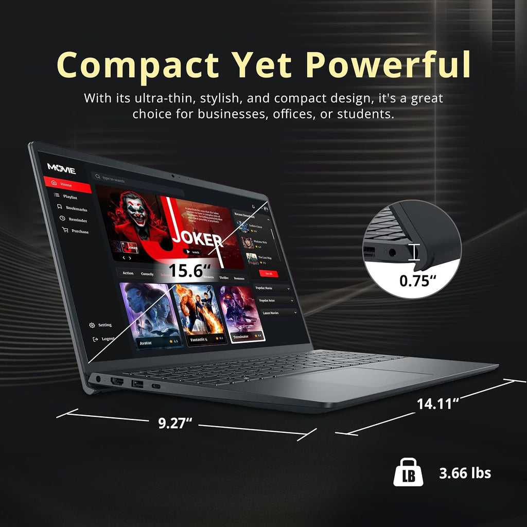 Dell Inspiron 15.6' FHD Touchscreen Laptop, Intel i5-1334U, 32GB RAM, 1.16TB Storage(1TB SSD+160GB Docking Station Set), Intel UHD Graphics, Num Pad, Wi-Fi 6, Copilot, Win 11, Black