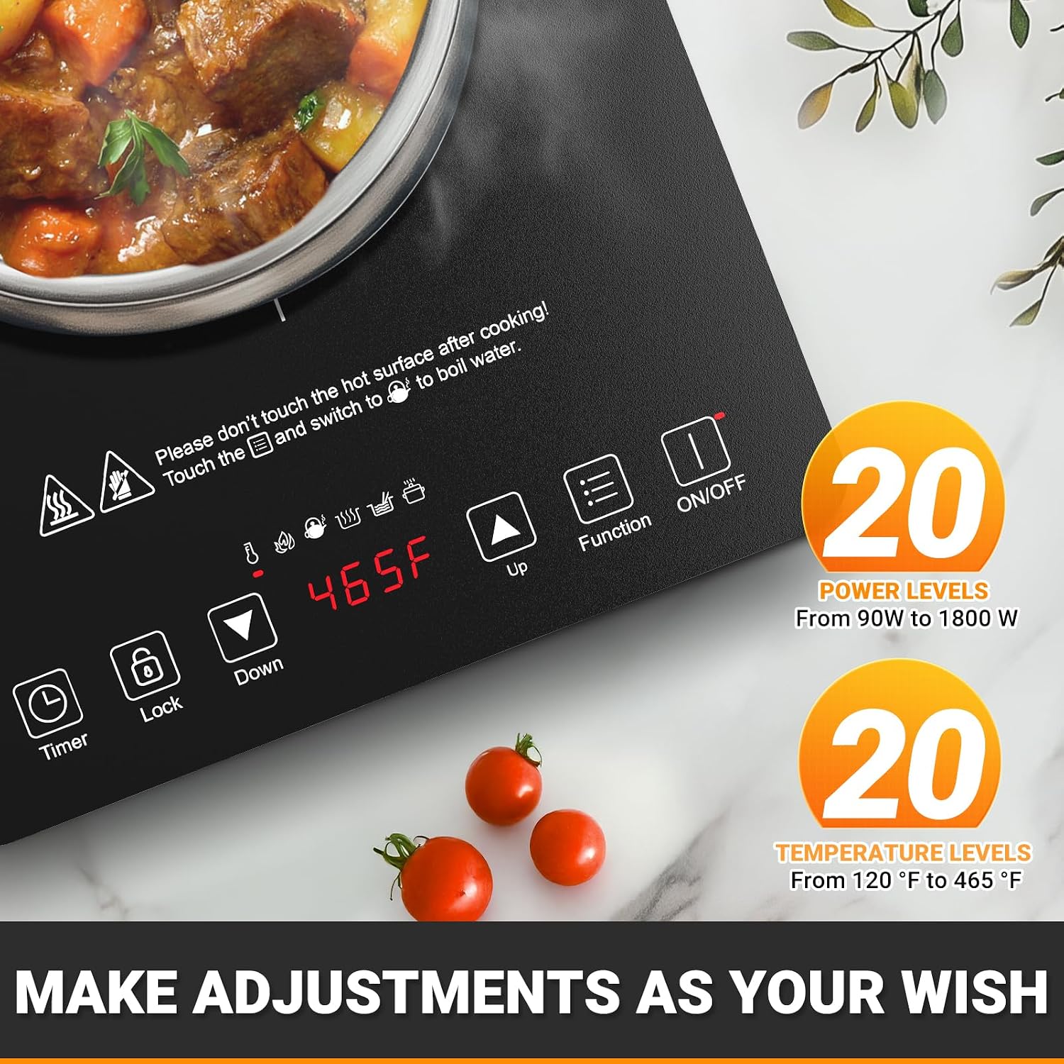 AMZCHEF Double Induction Cooktop with Removable Iron Cast Griddle Pan & AMZCHEF Portable Induction Cooktop