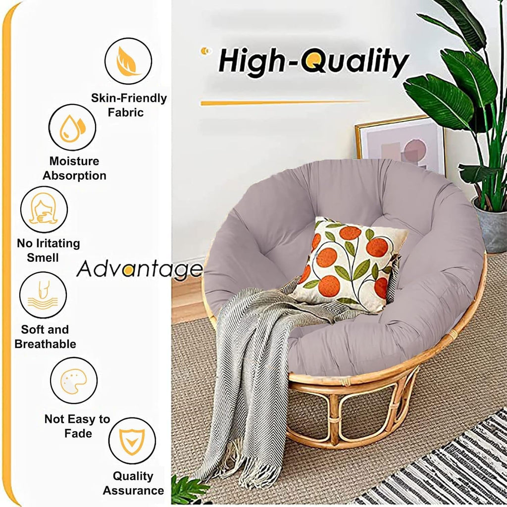 Papasan Chair Cushion, Swing Chair Cushion Rocker Chair Pads, Hammock Seating Cushion Pillow for Outdoor Indoor Hanging Egg Chair(Gray,110 * 110cm)