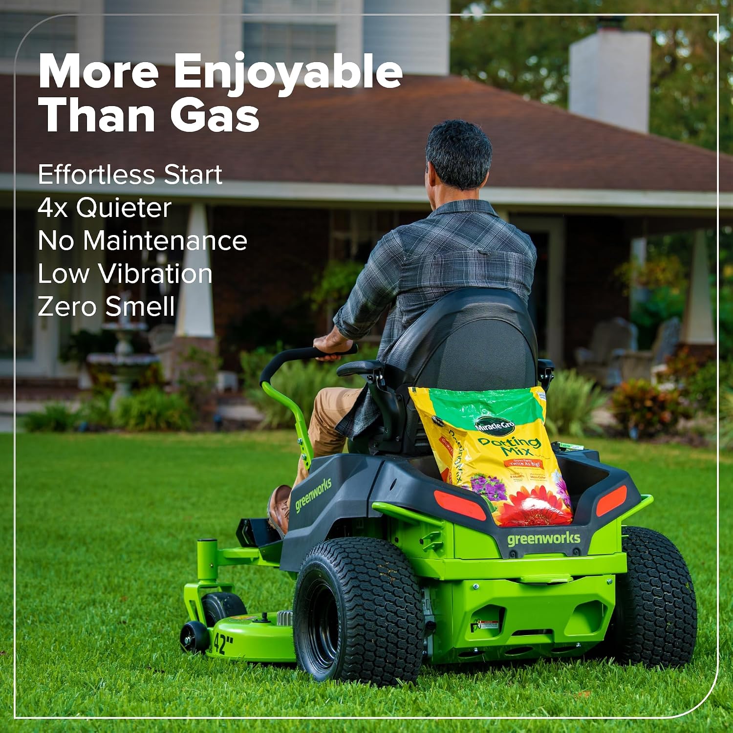Greenworks 80V 42' CrossoverZ Zero Turn Riding Lawn Mower, (6) 6.0Ah Batteries and 600W Charger