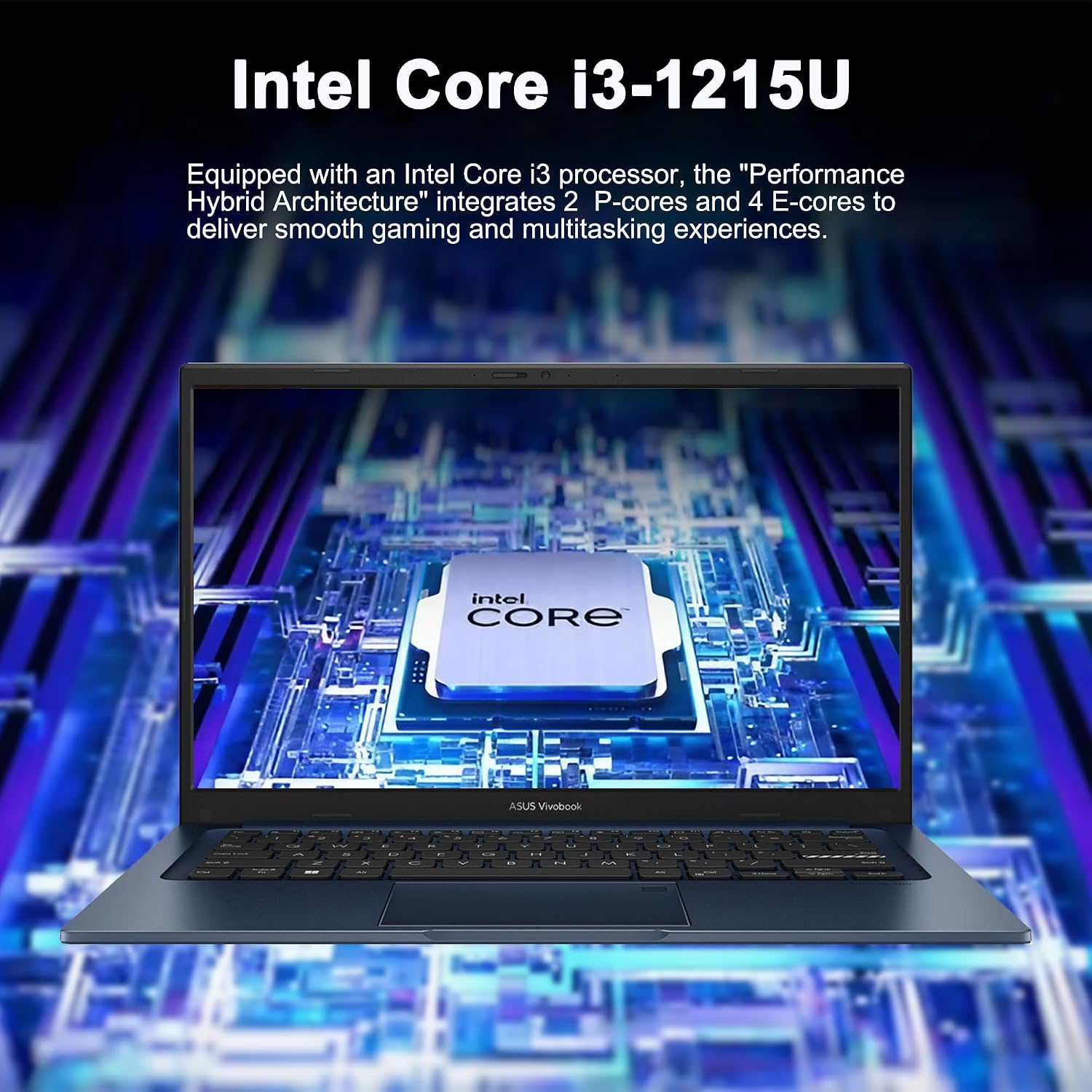 ASUS VivoBook 14 Business Laptop 14' FHD Anti-Glare Intel 6-core i3-1215U 16GB DDR4 512GB SSD Type-C Privacy Camera SonicMaster Fast Charging Win11Pro ICP Hub