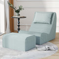 Giant Bean Bag Chair for Adults,Corduroy Chaise Lounge with Unrivaled Back Support, Detachable Neck Pillow, Comfortable Ottoman & Washable Cover for Living Room, Bedroom, Garden(Mint Green)