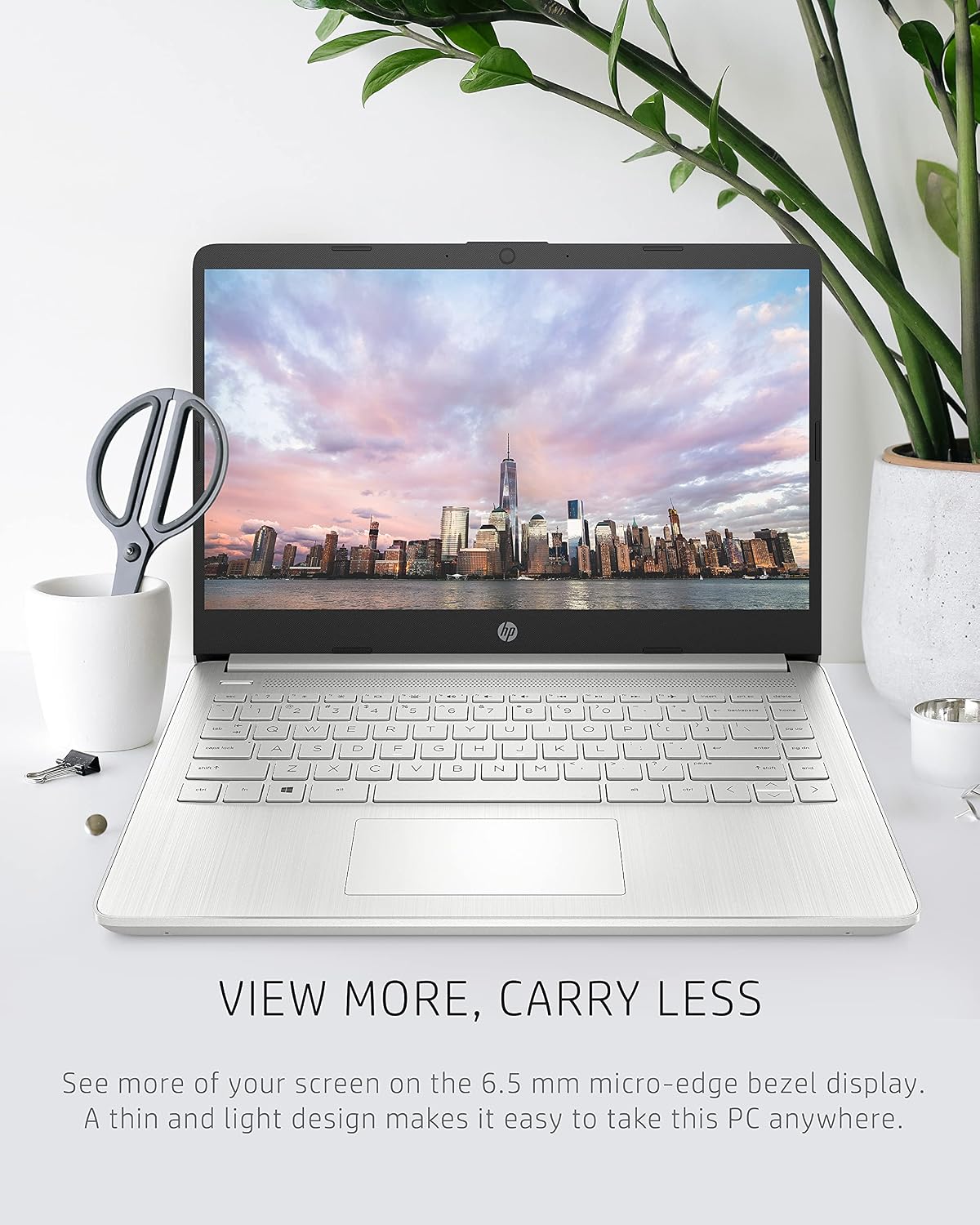 HP 14 Laptop, AMD Ryzen 5 5500U, 8 GB RAM, 256 GB SSD Storage, 14-inch Full HD Display, Windows 10 Home, Thin & Portable, Micro-Edge & Anti-Glare Screen, Long Battery Life (14-fq1021nr, 2021)