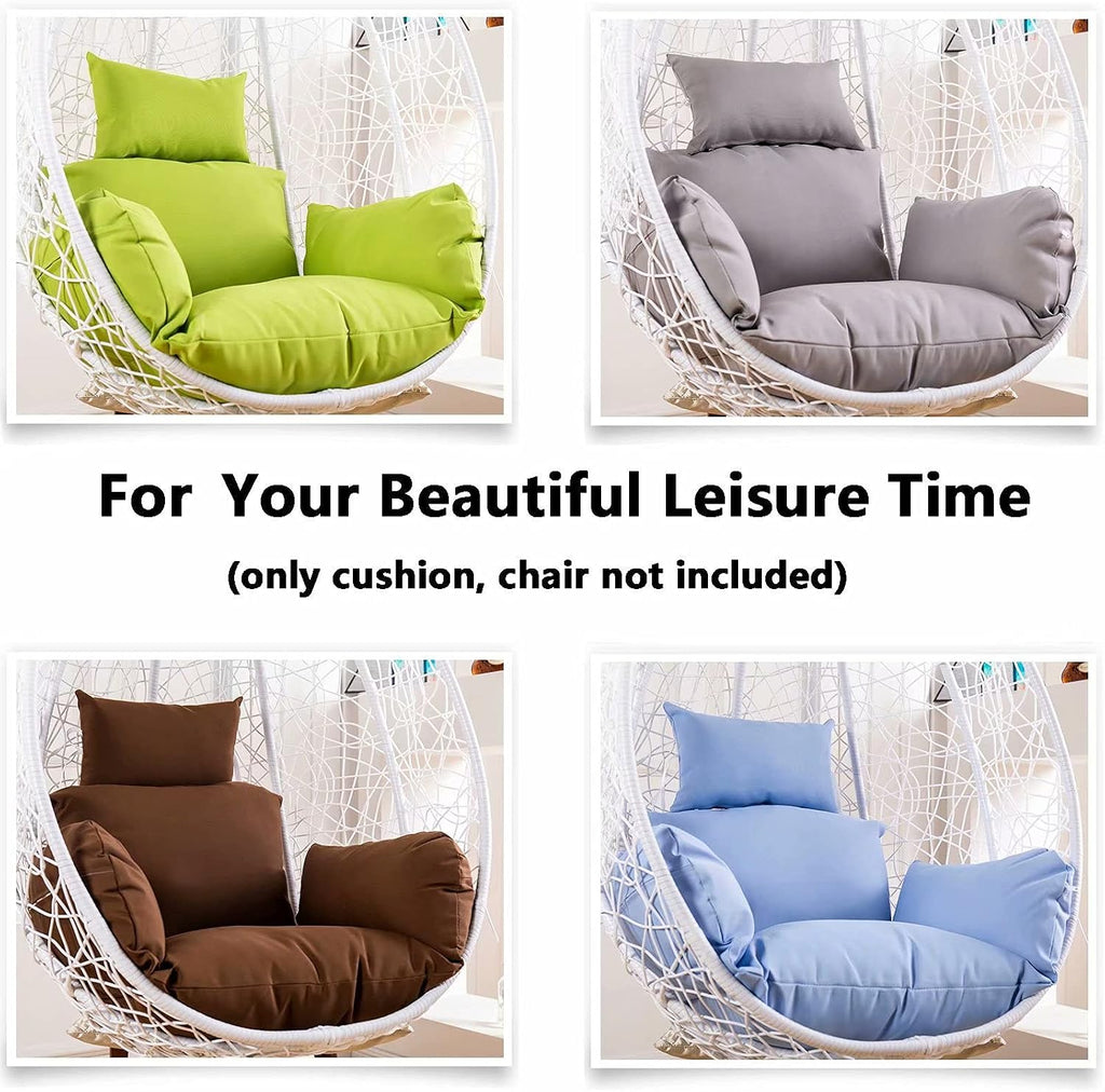 Egg Chair Cushion Only, Outdoor Hanging Swing Chair Cushion, Hanging Egg Chair Cushion Thick, Washable Cover Hanging Hammock Chair Cushion for Garden, Chair Pads Replacement Grey
