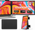 Laptop Screen Extender, 14' FHD IPS 1080P Portable Monitor for Laptop Mini HDMI/Type-C PC Display Extender Fits 14'-16.5' Laptops,Plug & Play for Windows/Mac/Android/Switch/PS5
