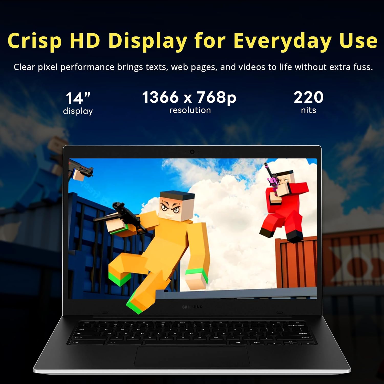 Samsung Galaxy Chromebook Go 14' LED HD Laptop, Intel Celeron N4500, 4GB LPDDR4X, 288GB Storage (128GB eMMC+160GB Docking Station Set), Intel UHD Graphics, Wi-Fi 6, 720p Camera, Chrome OS, Silver