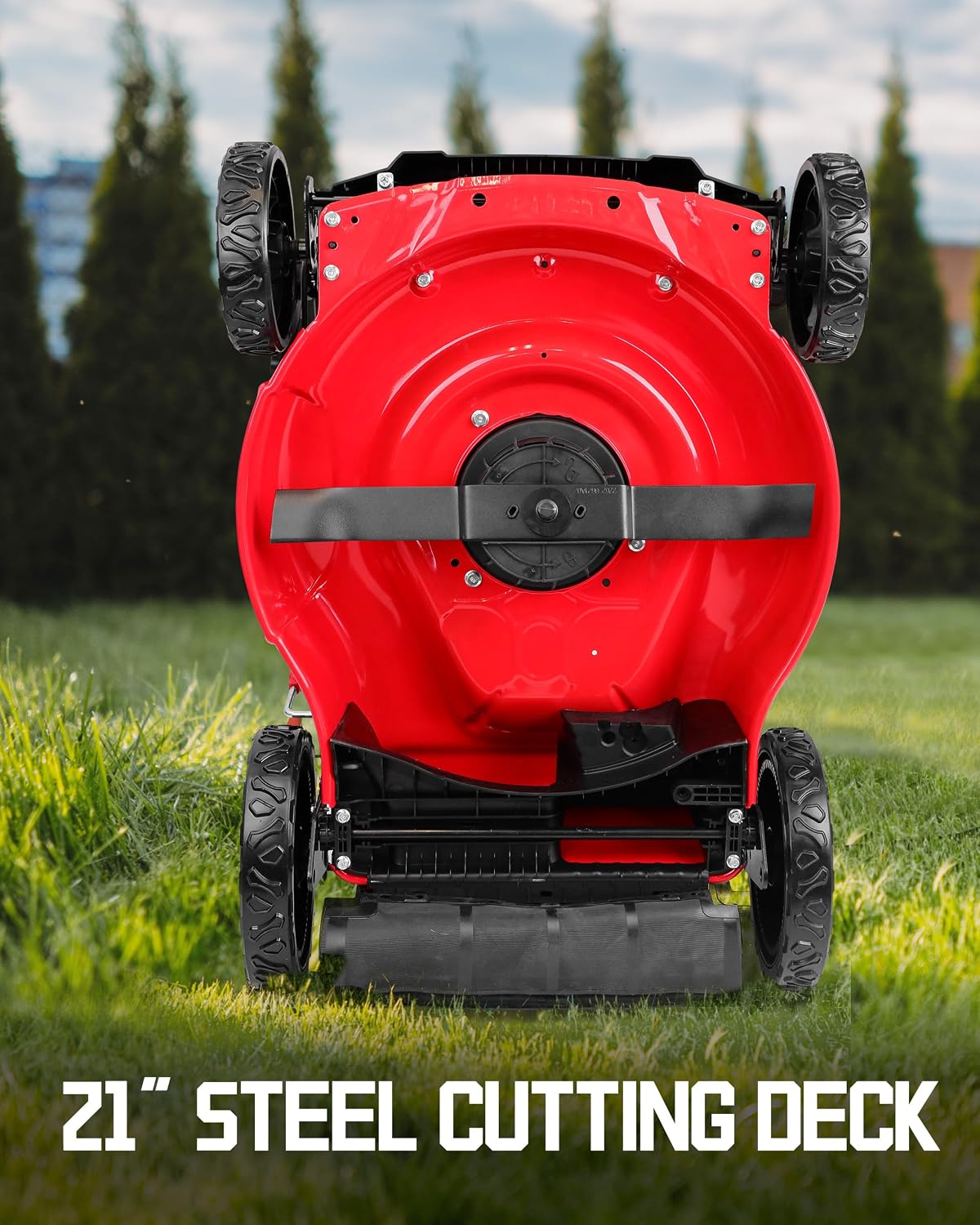 PowerSmart 40V 21' Cordless Lawn Mower, Up to 1/4 Acre, 2 x 40V 4.0Ah Batteries and a Charger Included, 6-Position Height Adjustment