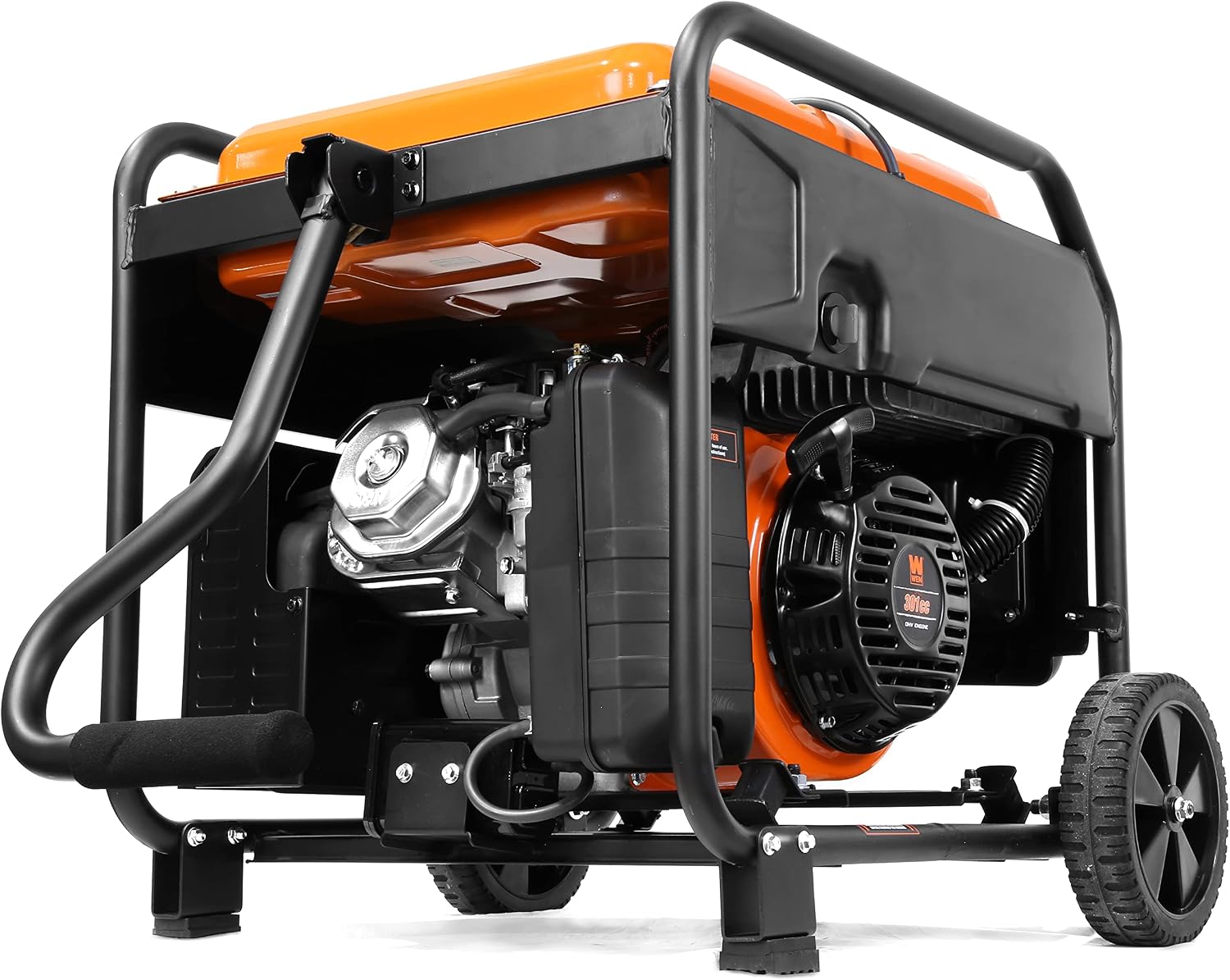 WEN 6250-Watt RV and Transfer-Switch-Ready 120V/240V Open Frame Inverter Generator with CO Watchdog and Wheel Kit (GN625iX)