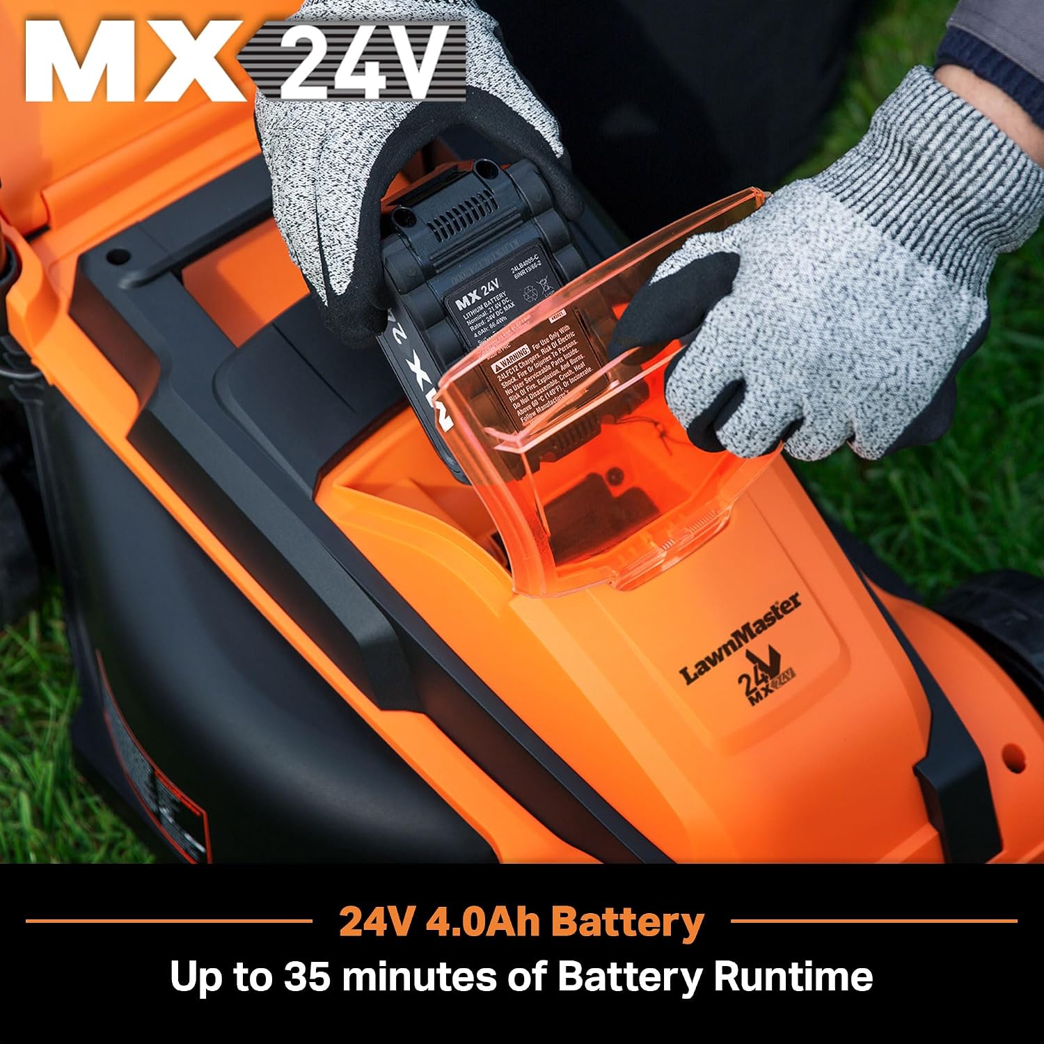 LawnMaster 24VMWBL 24V Max 13-inch Cordless Lawn Mower and Cordless Leaf Blower Combo with 2x4.0Ah Batteries and Charger
