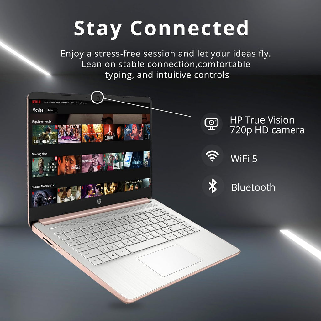 HP Stream 14″ HD Busines Laptops, Intel Celeron Processor, 8GB RAM, 1TB Storage (64GB eMMC + 1TB Docking Station Set), Intel UHD Graphics, 720p Webcam, WiFi, HDMI, Win 11, Gold
