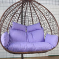 Hammock Swing Chair Cushion, Swing Chair Replacement Pad, Double Egg Chair Cushion Luxury Outdoor Patio Wicker Loveseat Hanging Chair Cushion for 2 Persons Patio Backyard Balcony,Purple