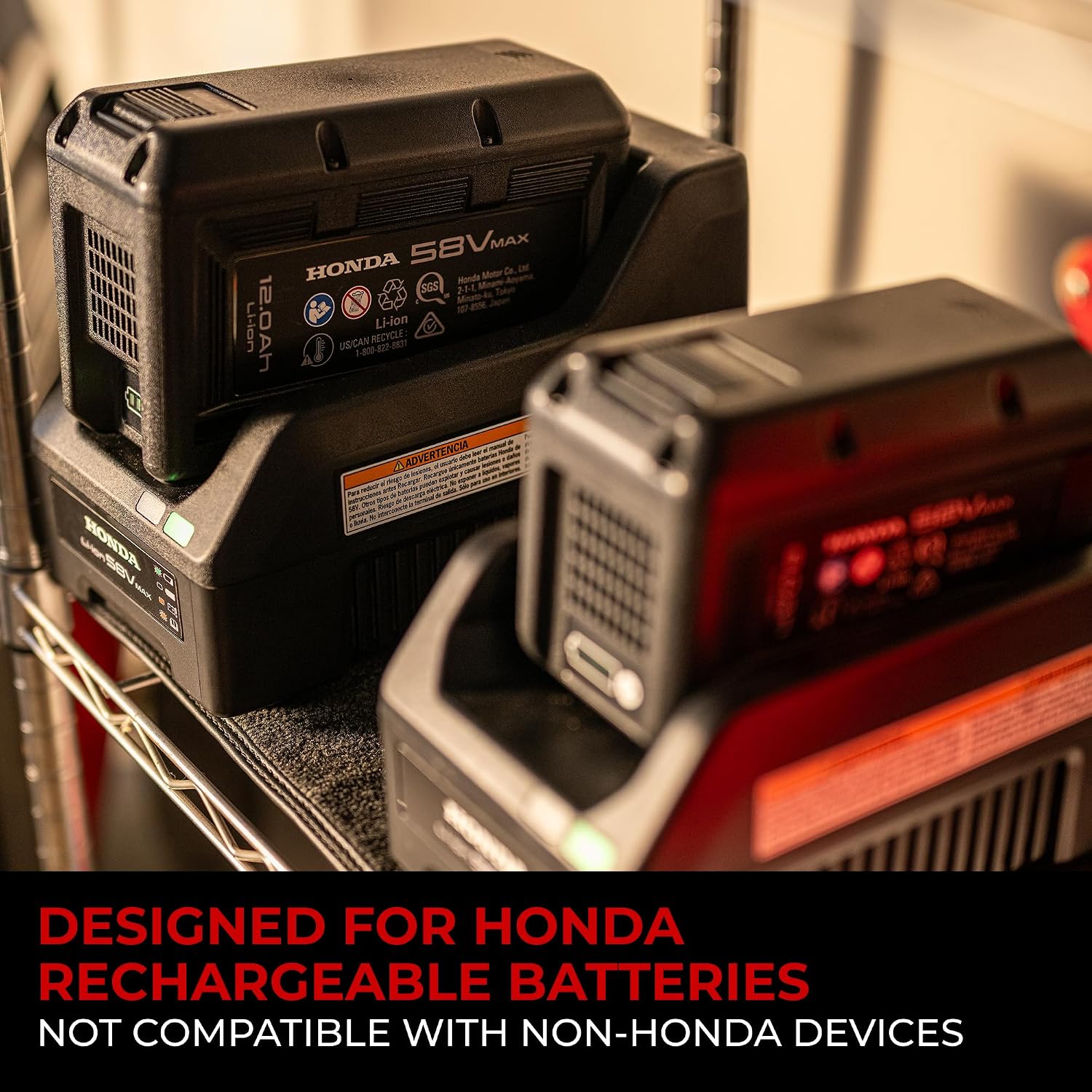 Honda CV5080N1U Fast Electric Lawn Mower Battery Charger for DP5080 and DP50120 Cordless Lawn Mower Batteries, Charges in 60-90 Min, Patented Connection for More Reliable Operation, Wall Mount Ready