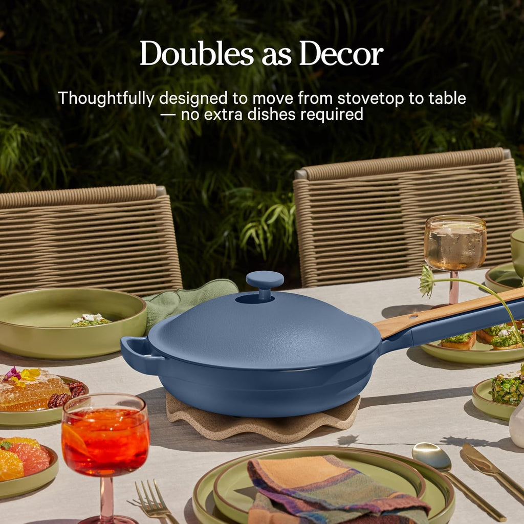 Our Place Large Always Pan | 12.5' Ceramic Pan with Modular Lid & Beechwood Spatula | Patented 10-in-1 Nonstick, Non-Toxic Cookware Made Without PFAS | Induction & Oven-Safe up to 450°F | Char