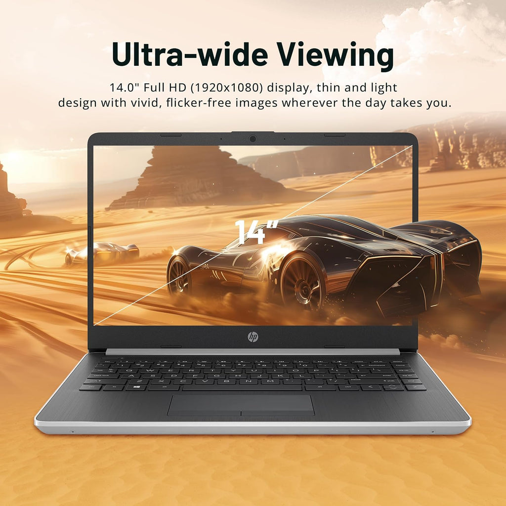 HP 14'' FHD Laptop, Intel Pentium Silver N5000, 4GB DDR4 RAM, 224GB Storage(64GB eMMC + 160GB Docking Station Set), Intel UHD Graphics, Wi-Fi 5, 720p Webcam, Windows 10 S, Silver