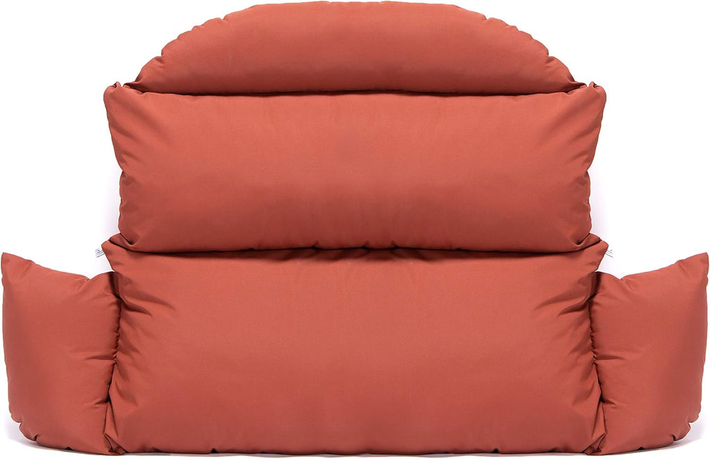 LeisureMod 2 Person Hanging Egg Chair Cushion - Dark Orange, Quick-Drying, Weather-Resistant, Soft Cotton Filling, Machine Washable