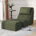 Giant Bean Bag Chair for Adults,Corduroy Chaise Lounge with Unrivaled Back Support, Detachable Neck Pillow, Comfortable Ottoman & Washable Cover for Living Room, Bedroom, Garden (Olive Green)