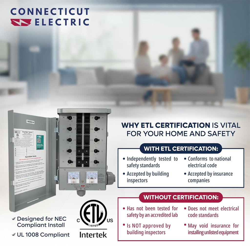 Connecticut Electric EmerGen Transfer Switch Kit - 30Amp 6-Circuit 7500 Watts (Transfer Switch Kit)