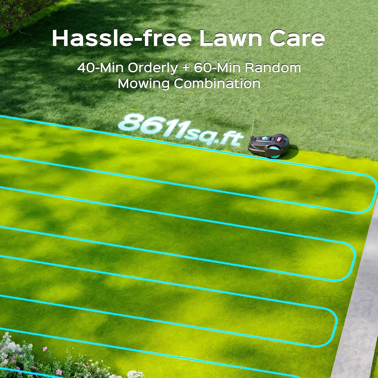 YARDCARE 2026 M800Plus GPS+3D Vision Cordless Robot Lawn Mower with Bow-Shaped Path Mowing, APP Control, Robotic Lawnmower with Obstacle Avoidance, Auto-Charging for Lawns up to 8611 sq.ft