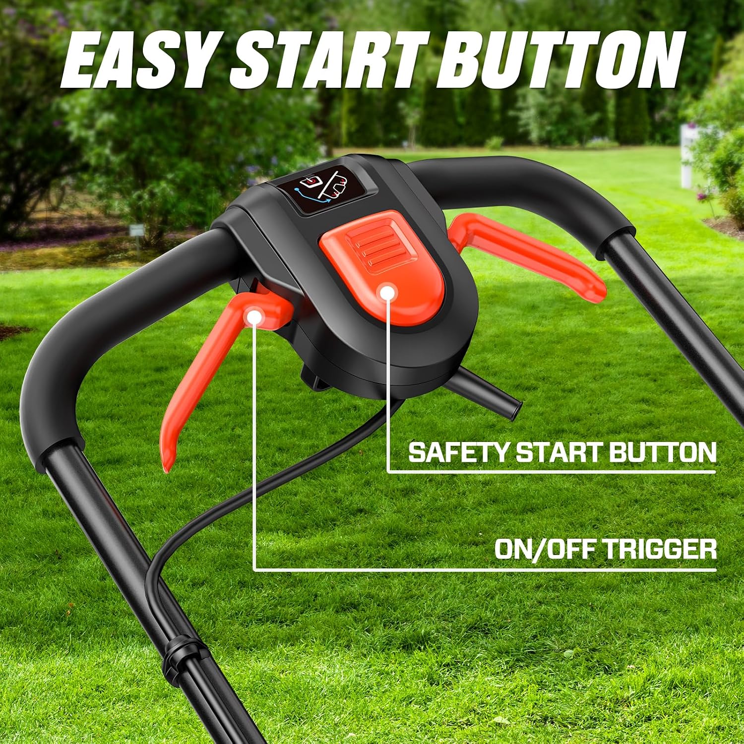 SENIX 20V 13' Cordless Lawn Mower, 2-in-1 Electric Push Mower 4.0Ah Battery & Charger, Bagging, Mulching, 5 Position Height Adjustment, for Garden Yard