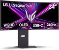 LG 34GX900A-B 34-Inch Ultragear WQHD (3440 x 1440) OLED Curved Gaming Monitor, 240Hz, 0.03ms, NVIDIA G-Sync, VESA DisplayHDR True Black 400, HDMI 2.1, DisplayPort, USB Type-C PD 65W, Black