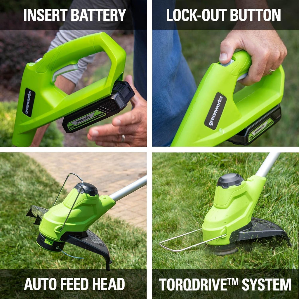 Greenworks 48V (24V x 2) 20' Cordless Battery Mower, 12' String Trimmer/Edger, & 320 CFM Blower Combo Kit w/ (2) 4.0Ah Batteries, (1) 2.0Ah Battery & Chargers