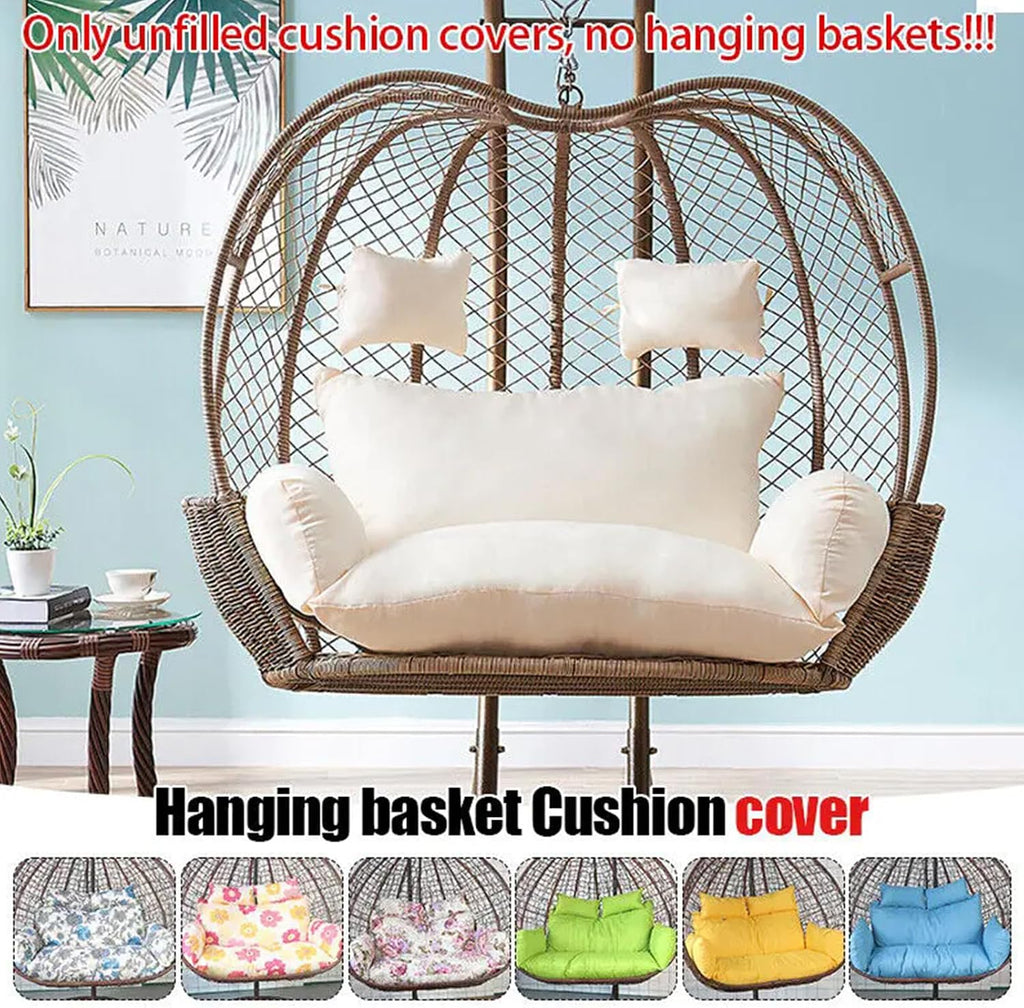 Hammock Swing Chair Cushion, Swing Chair Replacement Pad, Double Egg Chair Cushion Luxury Outdoor Patio Wicker Loveseat Hanging Chair Cushion for 2 Persons Patio Backyard Balcony,Flamingo