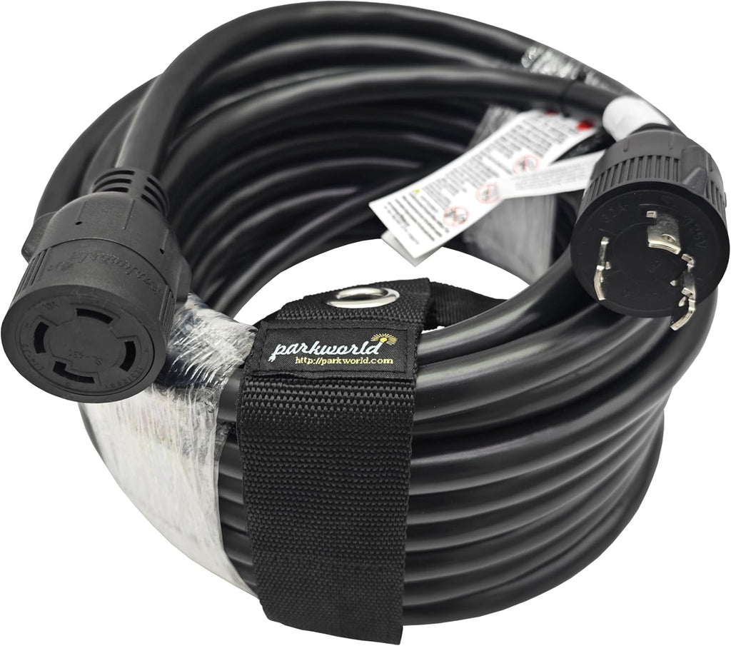 Parkworld NEMA L5-30P Male to L14-30R Generator to Transfer Switch Adapter, for Home Back Power Transfer Switch or House Panel (50FT)
