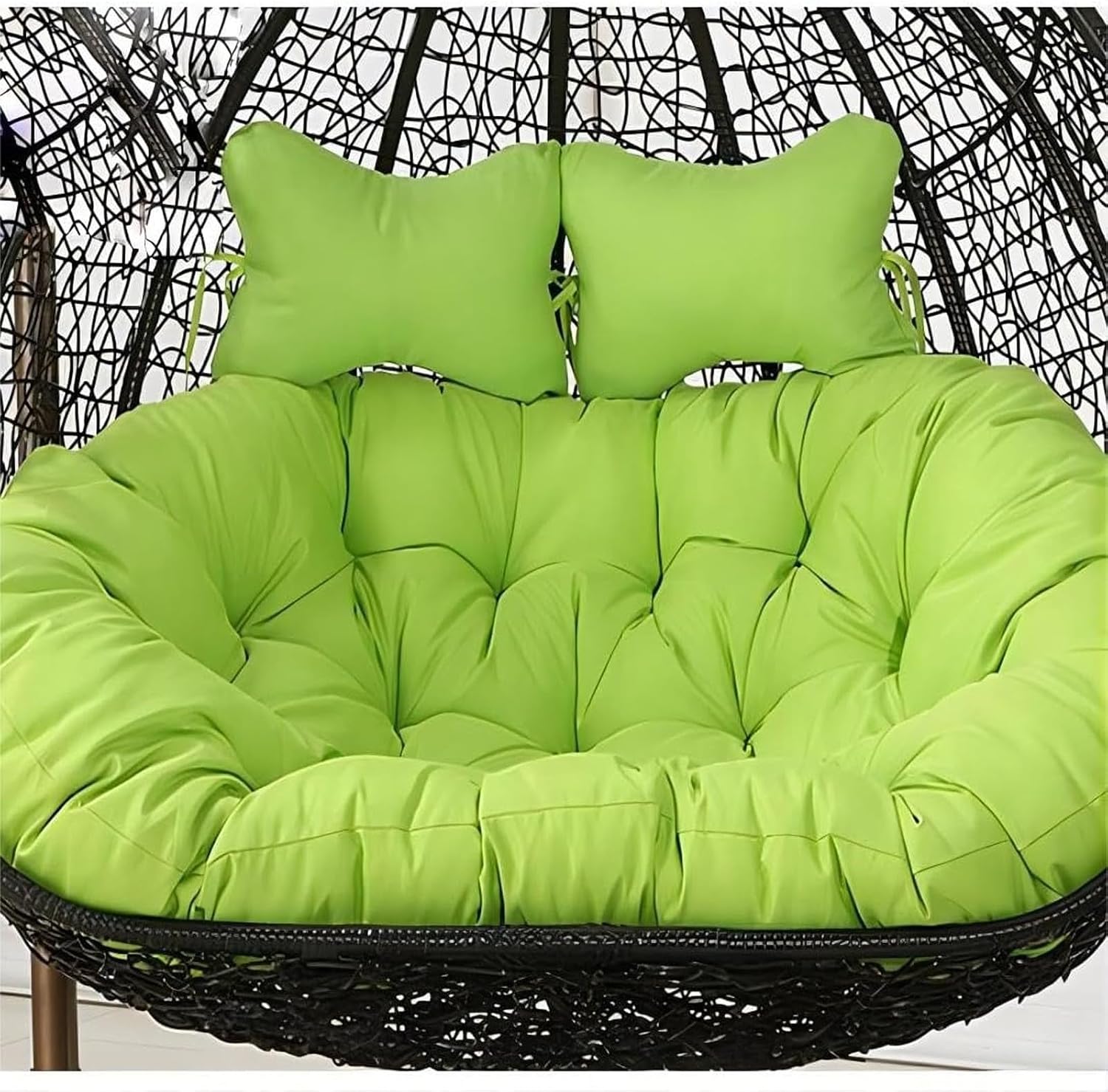 2 Seater Egg Chair Swing Cushion Outdoor,Double Egg Chair Cushion Replacement,Waterproof Detachable Hanging Basket Chair Cushions,for Garden Balcony(O)