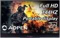 AOPEN by Acer Portable Monitor 16PG7QT Pbmiuuzx 15.6-inch Full HD (1920 x 1080) IPS Touch Monitor, 144Hz Refresh Rate and Adaptive-Sync Technology (2 x USB Type-C, 1 x Mini HDMI Port & 1 x Micro USB)