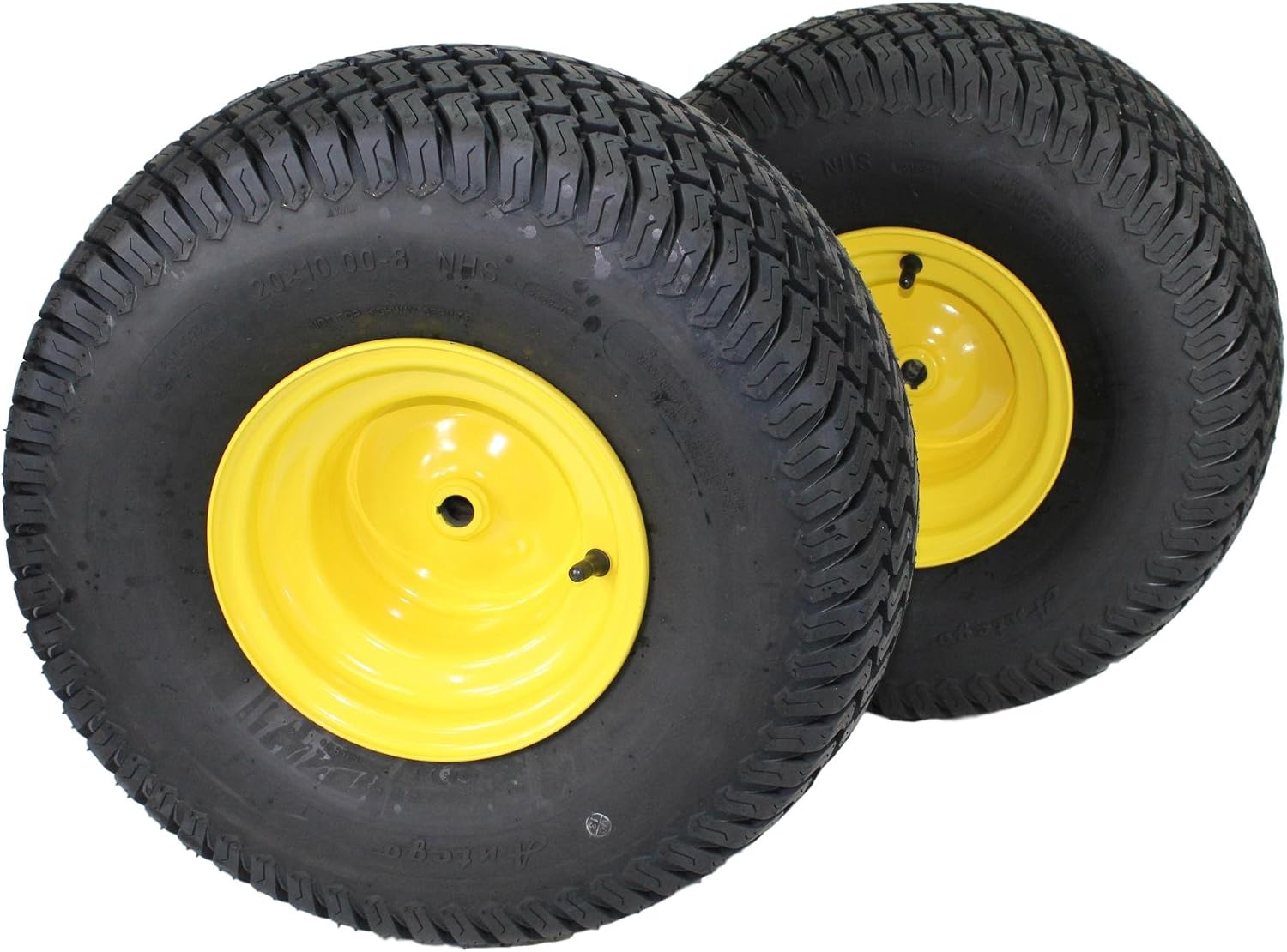 Antego Tire & Wheel (Set of 2) 20x10.00-8 Tires & Wheels 4 Ply for Lawn & Garden Mower Turf Tires ATW-003 w/Keyed Hub
