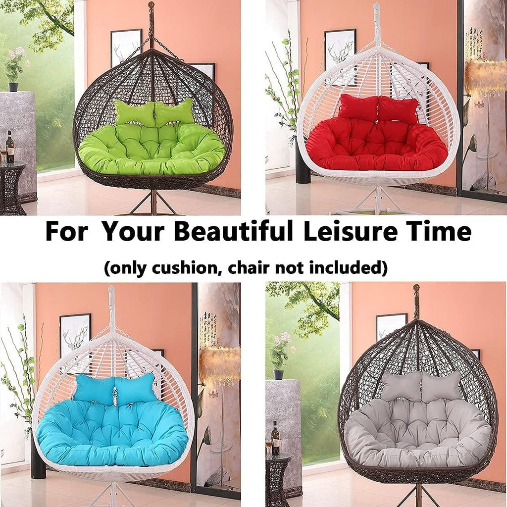 GARCAN Large Egg Chair Swing Cushion, Hanging Hammock Chair Cushion Replacement,Washable Thick Persons Wicker Outdoor Swing Cushions, Waterproof and Sun-Resiatant,D